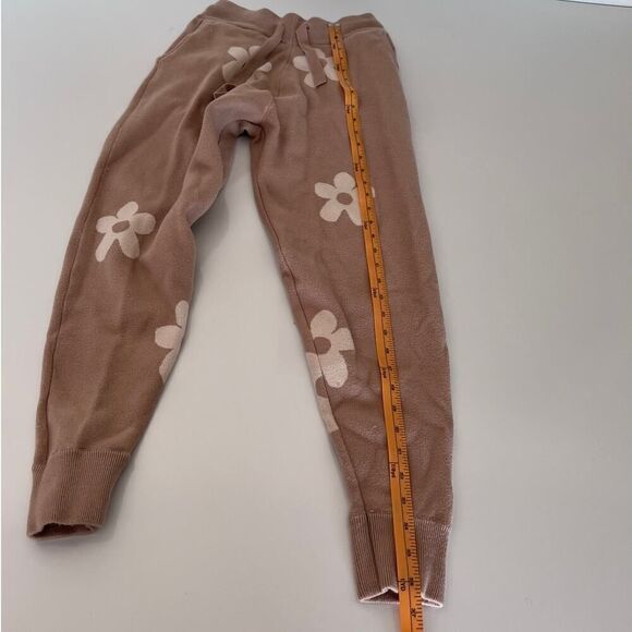Tea N Rose Brown/Cream Flower Joggers- M - Picture 7 of 9